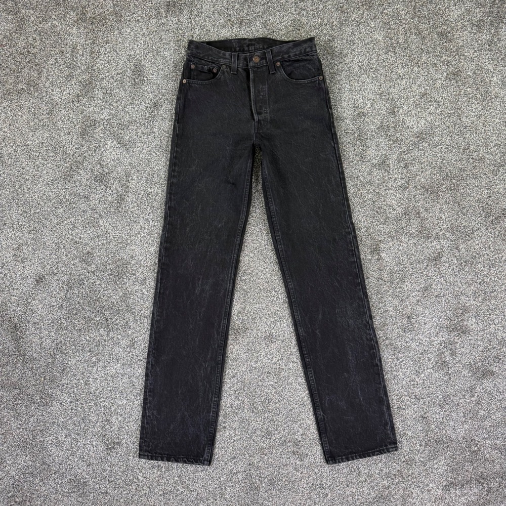 Vintage Levis 501 Black Fade Denim Jeans Mens 29x32 Button Fly Straight USA Made